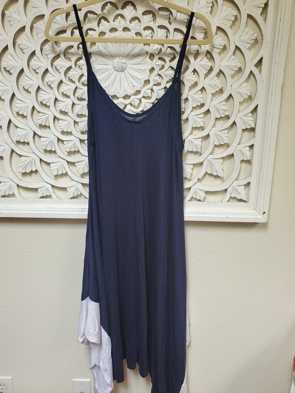 Canari Navy And White Tank Dress Long Tank NWOT 2XL